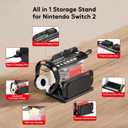 Switch 2 Storage Station,Charging Dock for Switch2 Joycons,Multifunctional Organizer Rack for Nintendo Switch 2 Accessories with 16 Games Discs & 9 Game Cards Slot,Pro Controller Holder