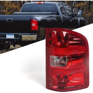 Huray Right Tail light Assembly Compatible with Chevy Silverado 2007-2013 1500 2500 HD 3500 HD OE Style Rear Brake Lamp (Red Trim) (Right (Passenger Side)