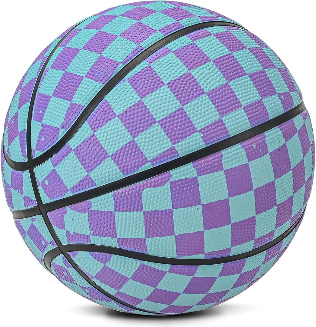 Kids Youth Basketball Size 5 (27.5") Indoor Outdoor Basketball Premium Rubber for Boys Girls Play on Backyard, Park, Beach & Waterproof for Pool Games (bluPurple)