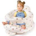 Inflatable Baby Seat for Babies 3-36 Months, Baby Chair with Fence & Built in Air Pump, Blow Up Floor Baby Seat with Back Support, Baby Sit Up Chair for Home, Travel (Bear-Large)