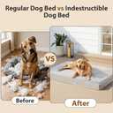 LILNAP Indestructible Dog Beds for Large Dogs, Chew Proof Dogs Bed with Orthopedic Egg Foam, Outdoor Pet Bed Mat with Washable Cover for Crate Pad and Cages,Jumbo 55"x42"x4"