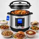 KINGBULL 12-in-1 Electric Pressure Cooker, Slow Cooker, Rice Cooker, Steamer, Sauté, Yogurt Maker & Warmer, One-Touch Programs, Support DIY, Stainless Steel/ Black. (8 Quart)