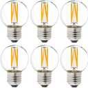 LiteHistory Dimmable g16.5 led Bulb 40W g16 1/ 2 led Edison Bulb 2700K 4W e26 Globe Light Bulbs for Ceiling Fan, Chandelier, Vanity Light Bulb AC120V 400lm 6Pack