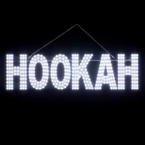 30"x7" Large LED HOOKAH Sign for Smoke Shops, Super Bright Unique Design HOOKAH Sign with Hanging Installation, High Visibility Sign for Stores Retail Shops Window (HOOKAH)