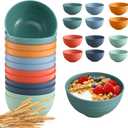 HEYCOME 12 Pcs Unbreakable Cereal Bowls Set, 26 Oz Wheat Straw Bowls Set, Microwave & Dishwasher Safe Rice Bowls for Kitchen, Reusable Plastic Bowls for Soup, Salad and Snack, BPA Free, Multicolor