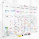 Acrylic Calendar for Wall - 24x18” Wall Calendar, Dry Erase Calender, Clear Calendar for Wall, Includes Magnetic Pen, Tray Holders, 4 Markers and 1 Eraser