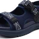 ONCAI Men's Hiking Sandals with Arch Support Mesh Athletic Walking Sandalias Summer Outdoor Cushion Thick Rubber Soles and Recovery Sports Fisherman Sandals Size 7-15
