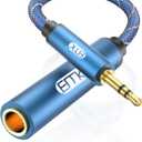 EMK 1/4 to 3.5mm Adapter, 1/4" Female to 1/8" Male Stereo Audio Adapter for Speaker, Amplifiers, Guitar, Home Theater Devices, Laptop, Headphones (6.6FT/2M)