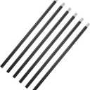 6 PCS 12 Inch M10 Threaded Extension Rod, Matte Black Extension Rod for Pendant, Island Lighting, Chandeliers, Lighting Fixture Rods Stems, Thread Pitch 1 mm