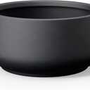 Kante 13.4" Dia Round Curvy Concrete Planter, Large Plant Pots with Drainage Hole and Rubber Plug for Indoor Outdoor Plants, Flower Pot for Home Garden Patio Porch, Black