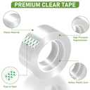 2 x 12 Rolls Transparent Tape Clear Tape Refills Rolls Stationery Tape for Home, School and Office, 3/4 x 1000 Inches, 1 Inch Core