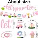 Golf Birthday Party Decorations Balloon - Pink Let's Par-Tee Golf Theme Decoration with Banner Garland Balloons, Sports Themed Party Supplies for Golfer Lover Birthday Retirement