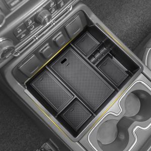 X-TKER Front Center Console Organizer Storage Tray Compatible with 2014-2018 Chevy Silverado/GMC Sierra 1500 & 2015-2019 Silverado/Sierra 2500HD 3500HD Accessories, Full Console, Seats ONLY