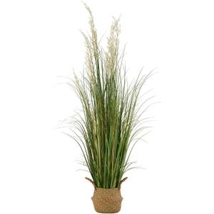 VEVOR Artificial Grass Plant, 47 inch Reed Flower Grass in Pot, Premium PVC Faux Fake Greenery Shrubs Plant for Indoor Outdoor House Home Garden Office Room Dcor, Housewarming, 1 Pack Green