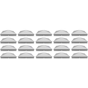 True 6x6 (155mm x 155mm) Plastic Pyramid Vinyl Fence Post Cap with Pre-Drilled Hole Black or White Multiple Quantities for True Actual 6" x 6" Vinyl Posts (20, White)