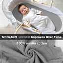 Muslin Bassinet Sheets 3 Pack, Cotton Bassinet Sheets for Baby Girl and Boy, Breathable Bedside Sleeper Bassinet Fitted Sheet, Universal Rectangle & Oval Bassinet Cover, 28x14 to 33x18, Cloud Gray