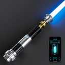 DAMIENSABER Upgrade Xenopixel 3.0 Light Saber, Smooth Swing Sensitive Motion Control Light Sabers with 34 Sound Fonts Infinite Color Changing, Obiwan Light Sabers for Adults Metal Hilt, 36 inches