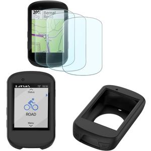 Screen Protector and Silicone Case Cover for Garmin Edge 530 Gps (3+1pack),Tempered Glass Film Anti-Scratch High Definition Transparent