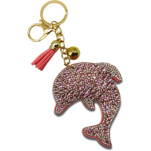 6 x Sparkling Keychains Bag Charms for Women Girls, Crystal Bling Rhinestone Key Ring Car Fob, Backpack Handbag Accessories
