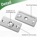 Fongone 20pcs Galvanized Ceiling Flange Hanger Plate Fits 1/2-inch Threaded Rod, Ceiling Flange Hanger for DIY Plumbing &Industrial Decor ,Galvanized Iron, Wall Mounting