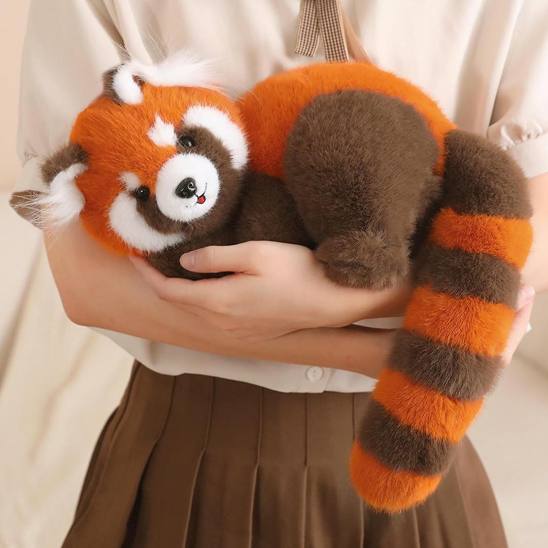 Ditucu Red Panda Stuffed Animal Realistic Plush Toys Cute Hugging Plushies Gifts for Kids 10 inch