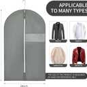 24"X40" 12PACK Garment Bags for Hanging Clothes Travel Suit Cover Bag for Closet Storage with Clear Window Non-Woven Fabric Protector Bag with Zipper for Suits,Coats,Shirt,Jackets,Sweaters Gray
