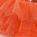 Tutu.kk Toddler Ballet Leotard Ruffle Sleeve Sequin Tulle Tutu Dress Ballerina Outfits for Girls Birthday Holiday (6-7 Years, Orange)