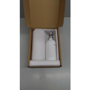 White Soap Dispenser for Kitchen Sink, Dish and Hand Soap Dispenser with Silver Stainless Steel Pump, Perfect for Kitchen Decor and Accessories. (Silver & White)