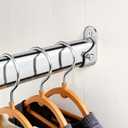 Premium Chrome Oval Closet Rod for Hanging Clothes 18.2 to 31 Inch, Includes End Supports, Adjustable Wardrobe Tube, Heavy Duty Extendable Closet Pole, Carbon Steel
