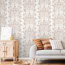 2 x CiCiwind 197"17.3" Peel and Stick Wallpaper Boho Floral Wall Paper White and Pink Contact Paper Removable Self Adhesive Bedroom Living Room Walls Decor Vinyl Rolls