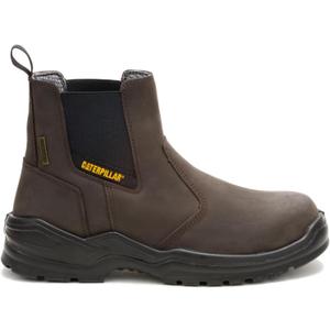 CAT mens Striver Chelsea Steel Toe Waterproof (7.5, Brown)