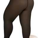 Buauty Plus Size Fleece Lined Tights Womens- Winter Warm Fake Translucent Thermal Pantyhose, Thick Leggings under Dresses (1X-2X, Black)