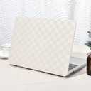 Seorsok Compatible with MacBook Air 13 Case2022 2021 2020 2019 2018 Release A1932 A2179 M1 A2337 Touch ID,Elegant Leather Plastic Hard Shell Case Transparent Keyboard Cover,Beige PVC Grid
