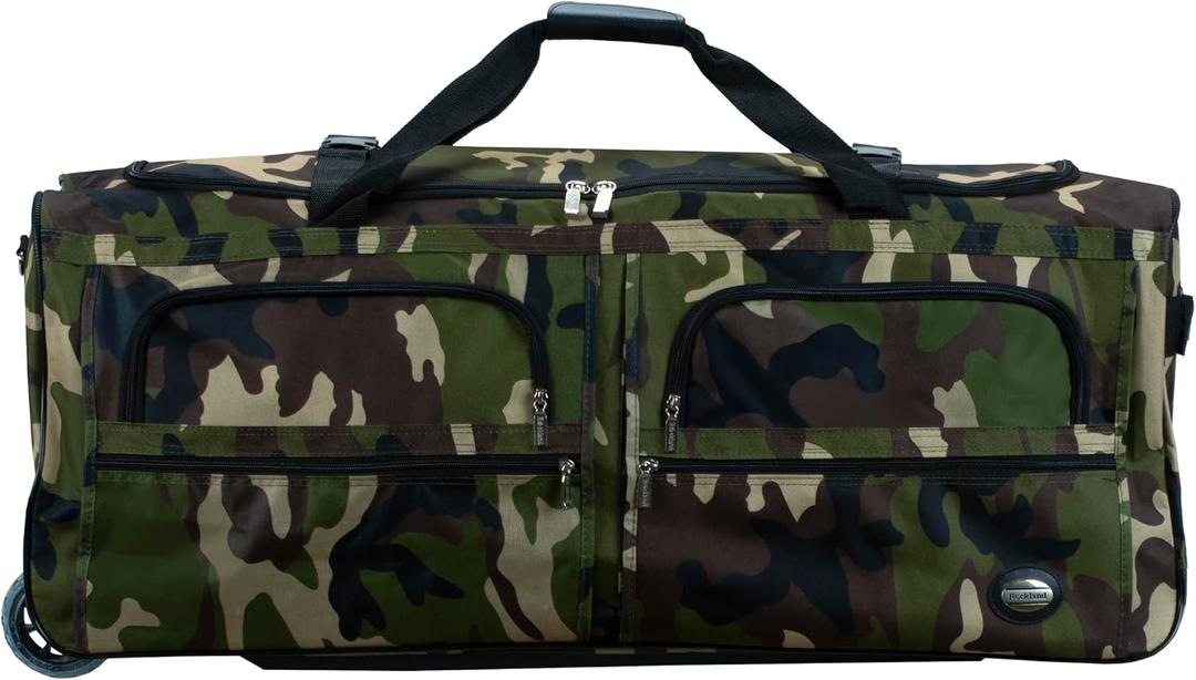 Rockland Rolling Duffel Bag, Black, 22"