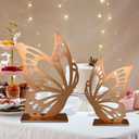 Large Size Wooden Butterfly Decor, Rose Gold Large Butterfly Cutout Backdrop, Butterfly Shape Slices Birthday Wedding Baby Shower DIY Decorations