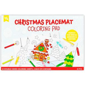 2 x Christmas Coloring & Activity Pad - Fun Holiday-Themed Coloring Set, 12 Double-Sided Sheets, Festive Art, Kid & Adult Craft Kit
