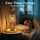 Candle Warmer Lamp with Timer Dimmable, Adjustable Wavy Amber Lamp Candle Warmer for Scented Candles, Housewarming Gift for Spring Home Decor, Women Mom Birthday Gifts with Charming Box & 2 Bulbs