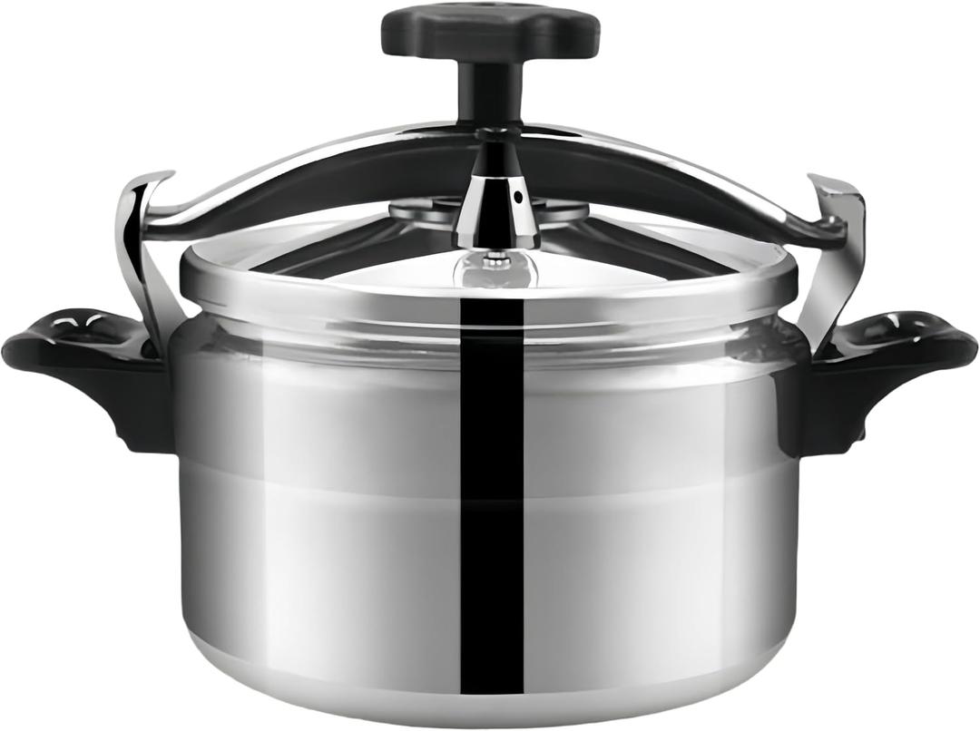 Quart Aluminum Pressure Cooker, Canner with Steamed Layer Alloy Superabrasive Non-stick Pressure Cooker for Fast Cooking. Double Handle (5L)