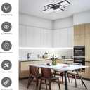 GEADI 35.4" Modern LED Ceiling Light, Dimmable Flush Mount Ceiling Lights with Remote Control, Black 3 Rectangular Light Fixtures for Kitchen Bedroom Dining Room(3000-6500K)