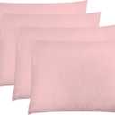 ZPECC Pillow Cases Standard Size Set of 4, 20x26 Envelope Closure Pillowcases, Soft Plain Brushed Microfiber Covers Hypoallergenic Breathable, Pink