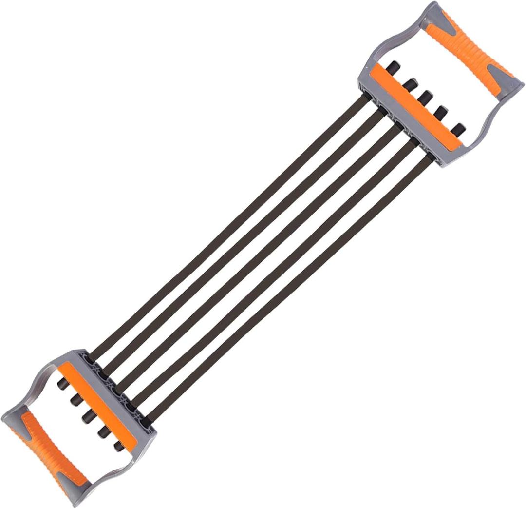 Adjustable Chest Expander for Men with 5 Removable Tubes Resistance Bands for Chest Shoulder Upper Body Exercise Anti-Slip Arm Exerciser Strength Trainer for Home Gym Fitness Muscle Training Exercise (Black 120KG/265LB)