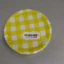 48 Pcs 7" Yellow Gingham Paper Plates Light Yellow & White Scalloped Checkered Party Plates, Pastel Plaid Dessert Table Supplies for BBQ Gathering Picnic Baby Shower Birthday Dinner Party Tableware