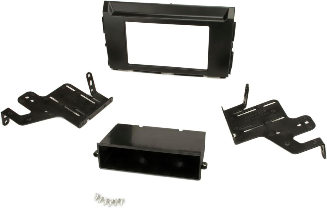 Scosche NN1682B Double DIN or Single DIN with Storage Pocket Radio Install Dash Kit Compatible with Select 20016-2019 Nissan Titan - Aftermarket Car Stereo Installation Kit - See Fit Guide in Images