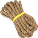 Twisted Jute Rope (3/4 in x 20 ft) Natural Thick Hemp Rope for DIY Crafts, Railings, Hammock, Decorating