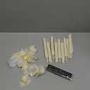 10 Pack Christmas Window Candles Lights Flameless Candle Battery Operated Candles with Remote Control Timer Gold Holders LED Candle for Party Table Top Xmas Thanksgiving Christmas Window Decorations (White)