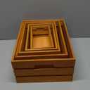Barydat Set of 5 Wood Crates for Display Decorative Nesting Wooden Crate Storage with Handles Vintage Farmhouse Style Decorative Boxes Multipurpose Fruits Vegetables Boxes(Brown,Classic)