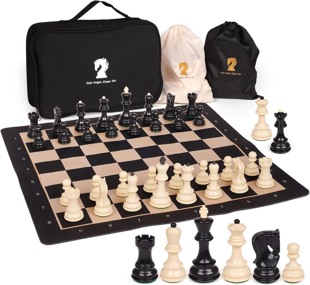 Agirlgle 20'' Tournament Chess Set for Adults and Kids Foldable Silicone Chess Board Game Chess Pieces 3.8'' King Height Portable Travel Chess Set Storage Bag for Outdoor Family Vintage Board Game Agirlgle 20'' Tournament Chess Set for Adults and Kids Foldable Silicone Chess Board Game Chess Pieces 3.8'' King Height Portable Travel Chess Set Storage Bag for Outdoor Family Vintage Board Game