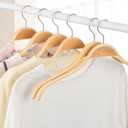 TOPIA HANGER Slim Natural Wood Hangers with Extra Soft Non-Slip Rubber Grips, 30-Pack High-Grade Fashion Hanger No Shoulder Bump for Sweaters, Hoodies, Jacket, Dress, Coat -CT15N30