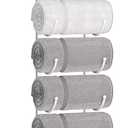 SWTYMIKI Over The Door Towel Rack - 9 Tier Towel Racks for Bathroom Wall Mounted, Towel Holder with Shelf, Hanging Rolled Towel Storage Organizer for Small Bathroom, Camper, RV, White, 10.6"L x 5.25"W x 54.33"H