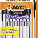 BIC Cristal Xtra Smooth Ballpoint Pen, Medium Point (1.0mm), Black, For Everyday Writing Activities, 10-Count